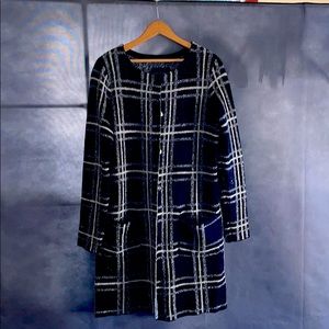 Plaid Sanctuary sweater jacket with snaps.